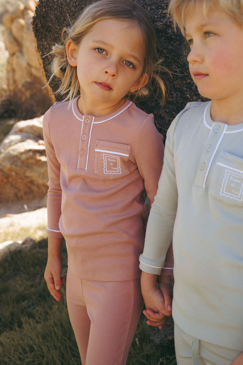 pajamas henley - pink