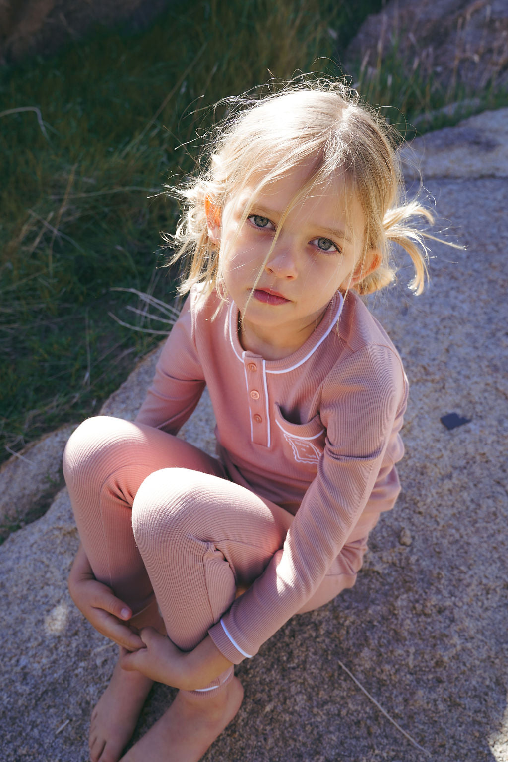 pajamas henley - pink