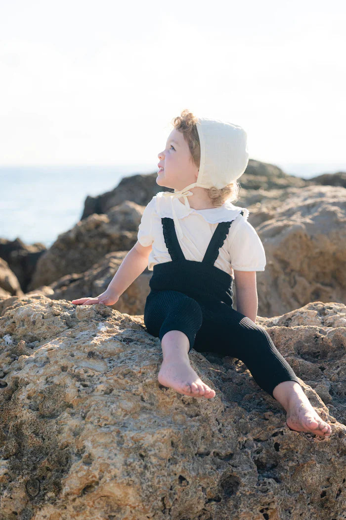 overall ribbed with ruffled suspender long - 63-vanilla