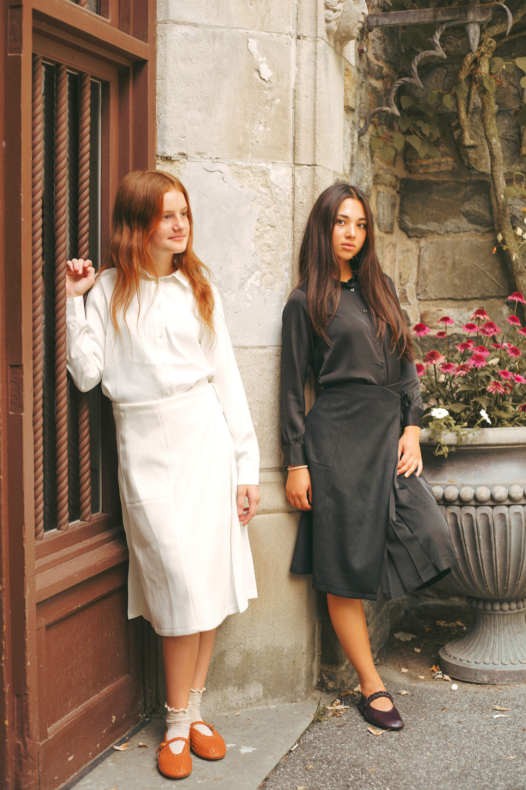 skirt pleated wrap - white