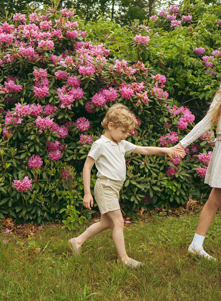 shorts sunny blossoms - yellow mini plaid