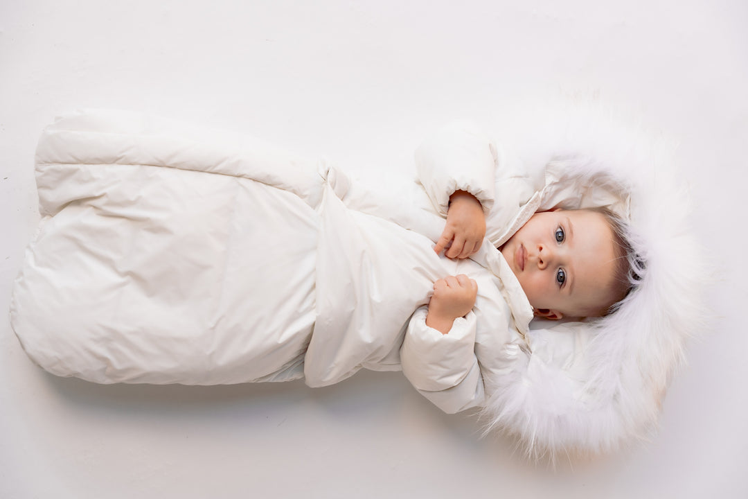 snowsuit side zipper two piece with fur - blush pink