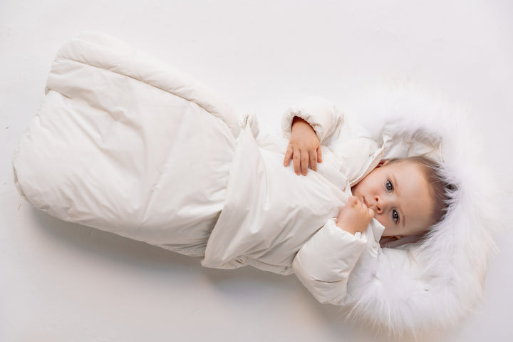 snowsuit side zipper two piece with fur - blush pink