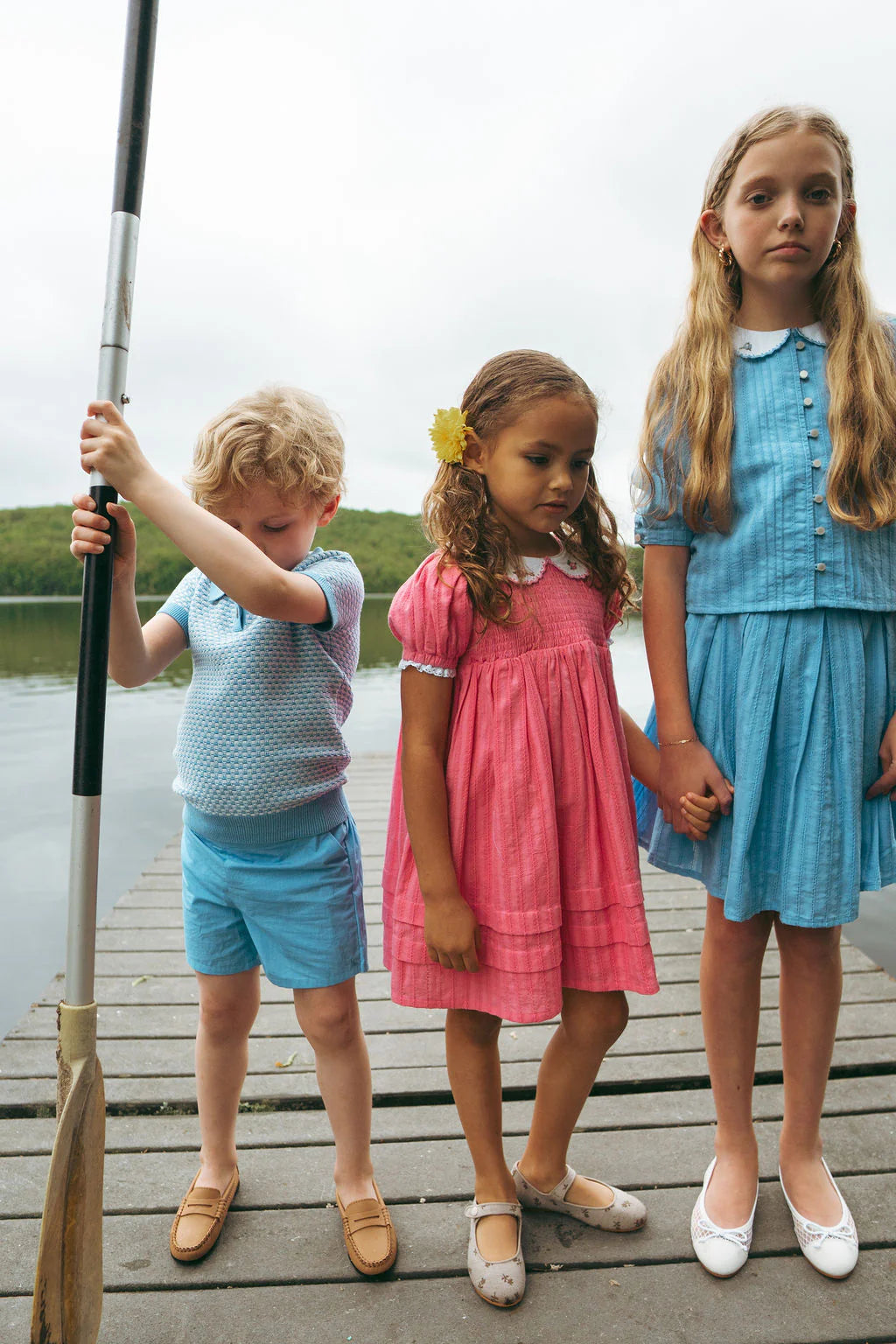 dress s/s downtown with scalloped collar - fresh pink