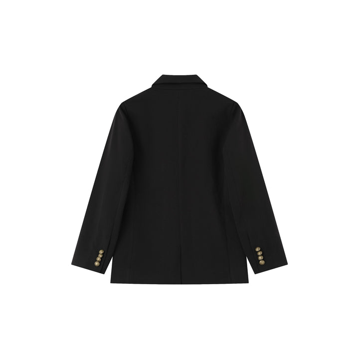 blazer woven crest - black