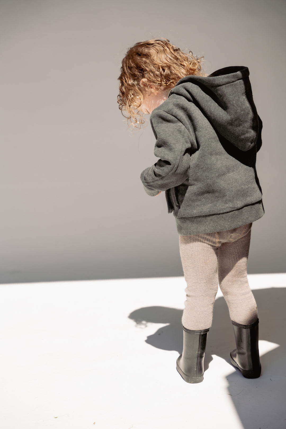 puffer hoodie sweatshirt fur lining pockets - marled grey