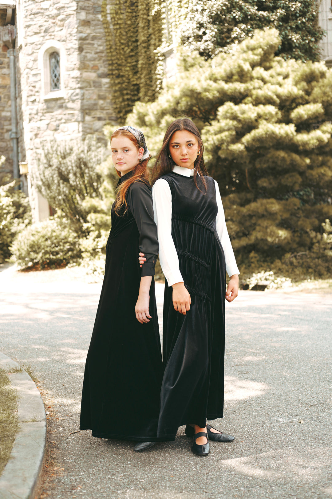 maxi dress velour rouched with cardigan - black