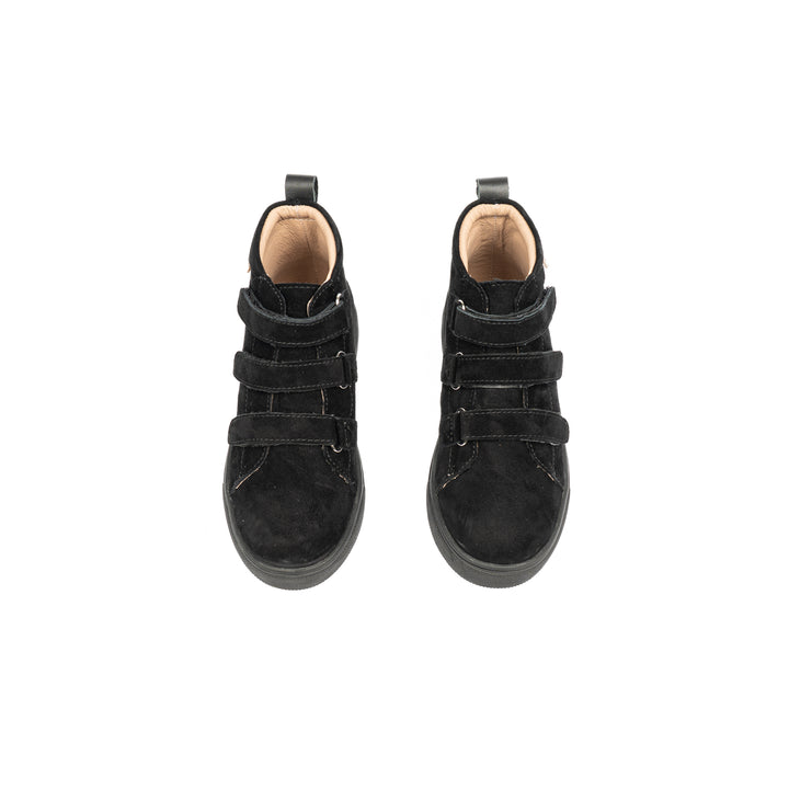 shoes arlo velcro strap high top sneakers - black suede