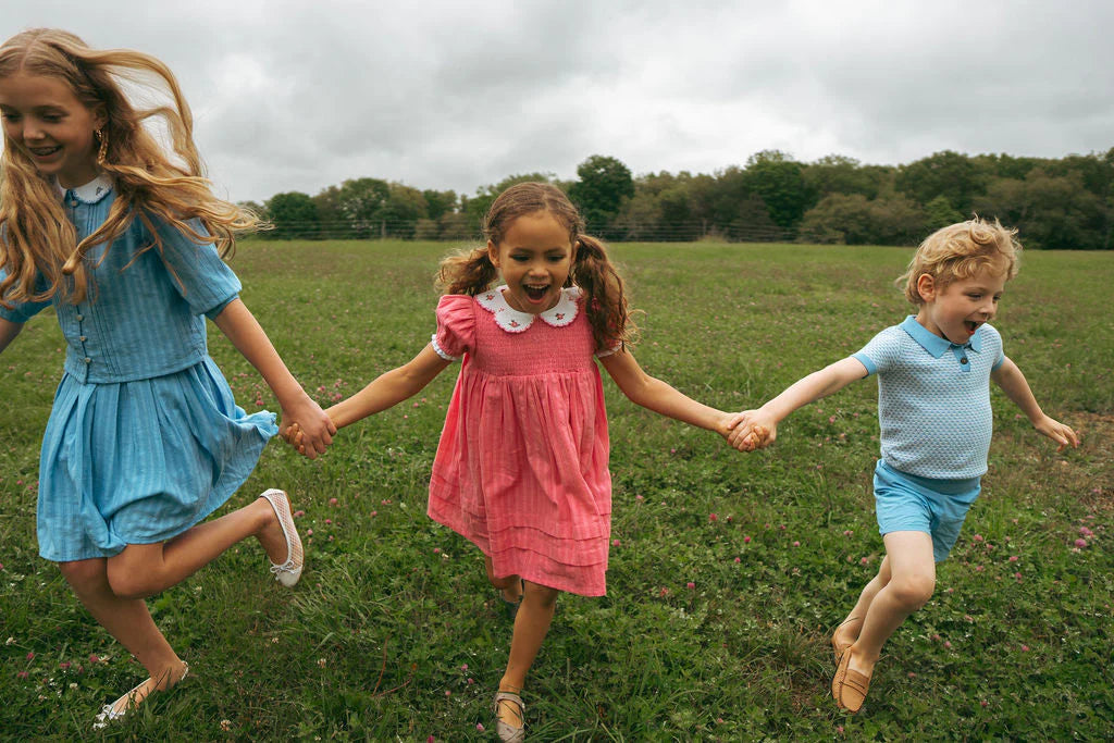 dress s/s downtown with scalloped collar - fresh pink