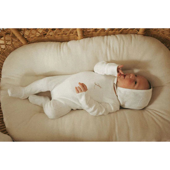 set footie pointelle take me home with bonnet and blanket - white