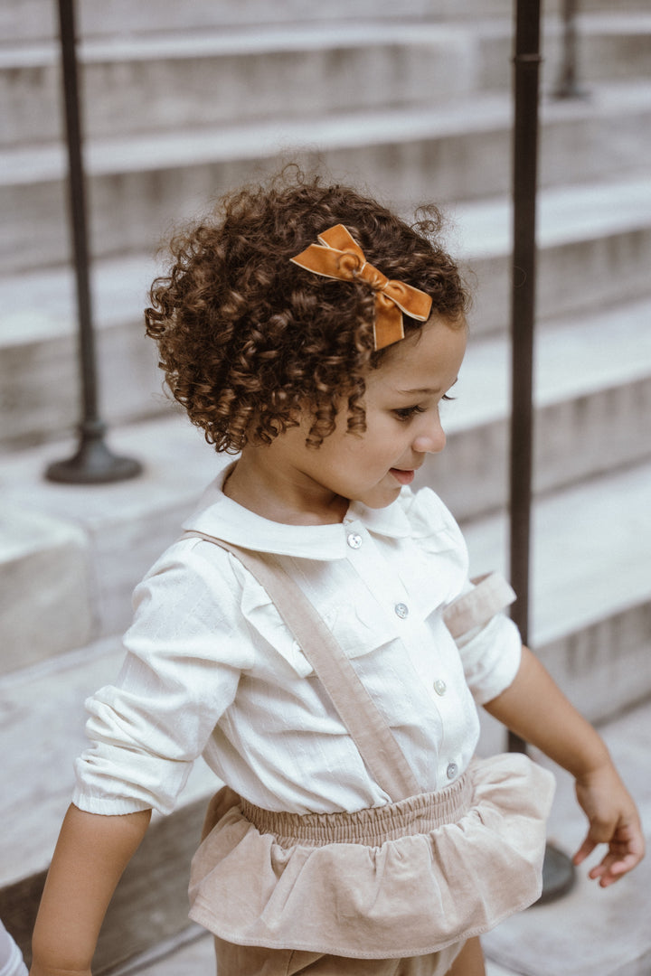 bloomer ruffled suspender - cream