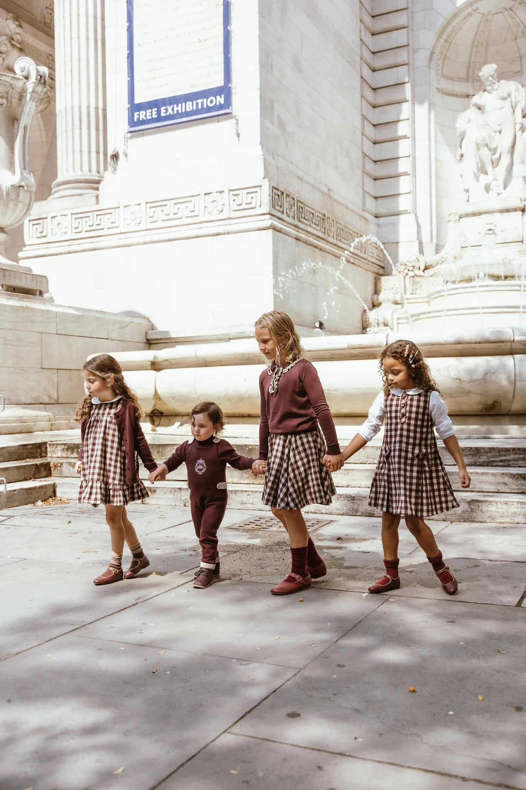 skirt gingham circle - burgundy