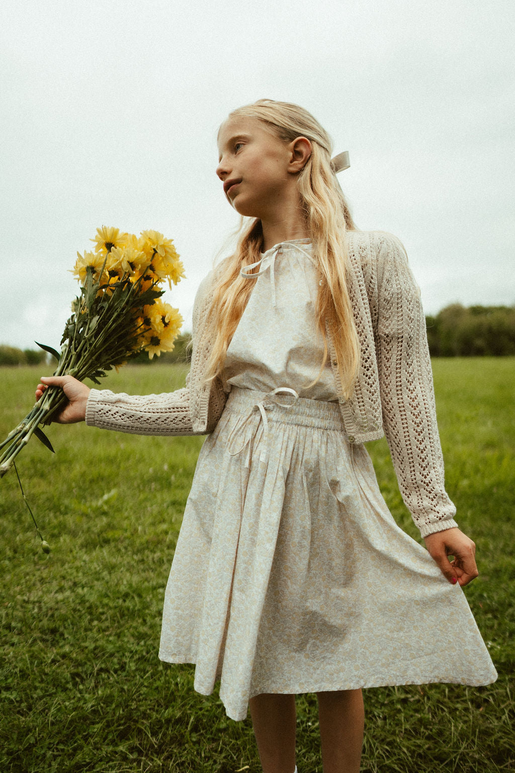 shirt l/s sunny blossoms blouse - yellow