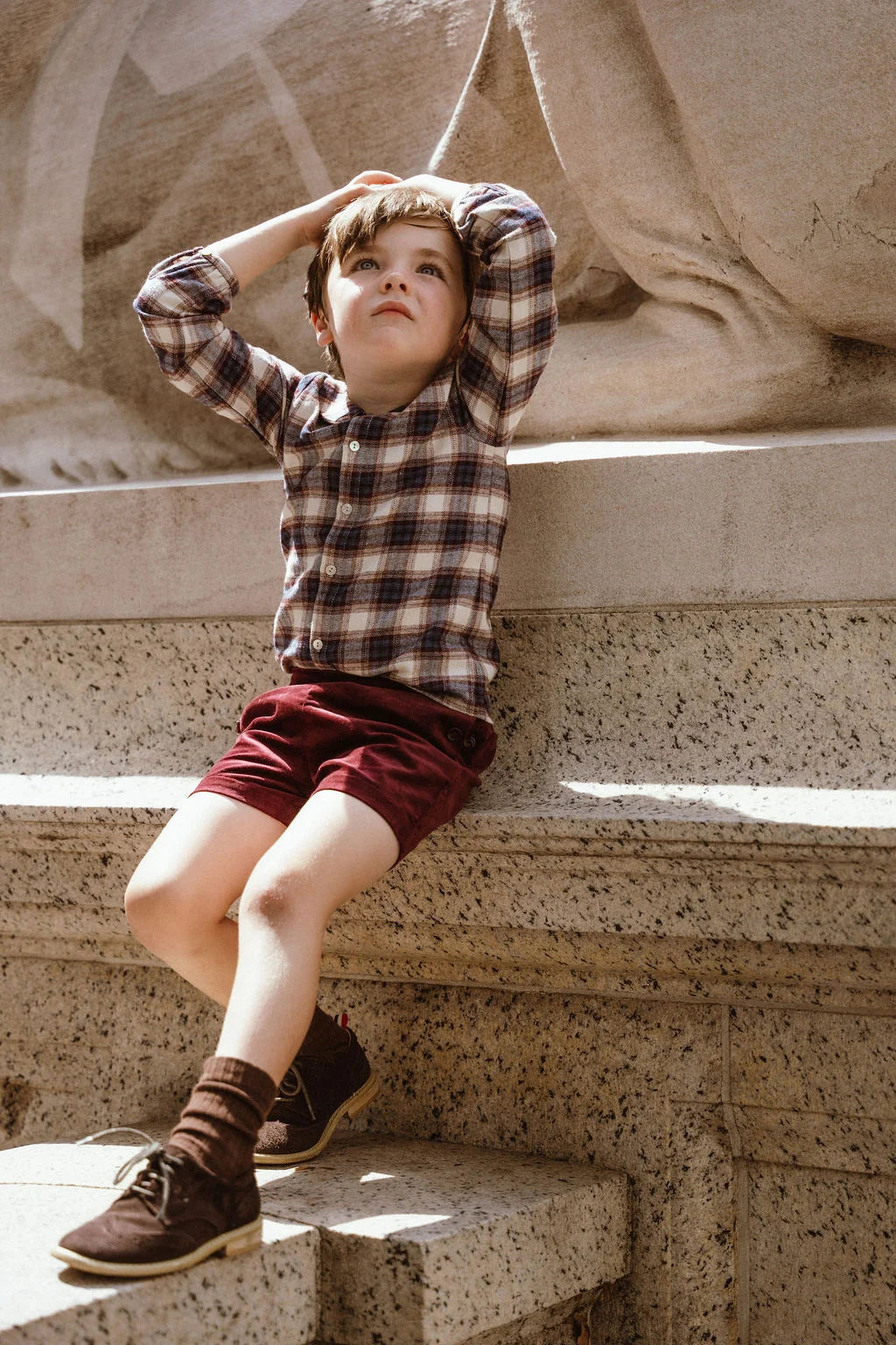 shorts crossback suspender - burgundy