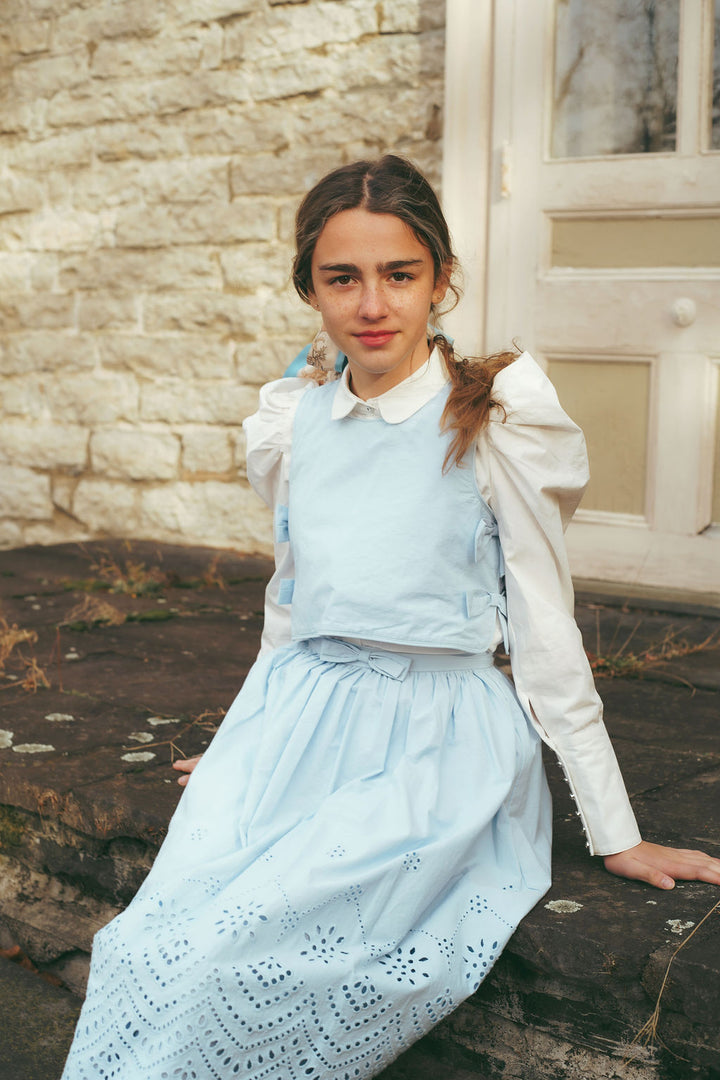 skirt eyelet design - light blue