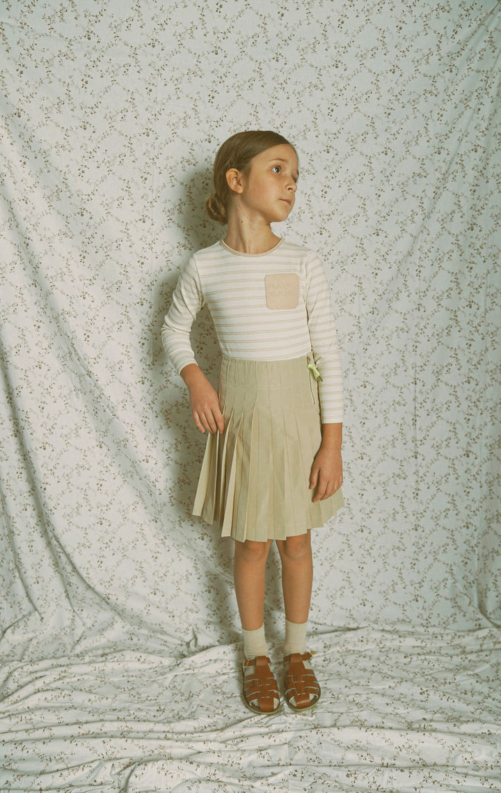 skirt parachute with neon drawstring - tan