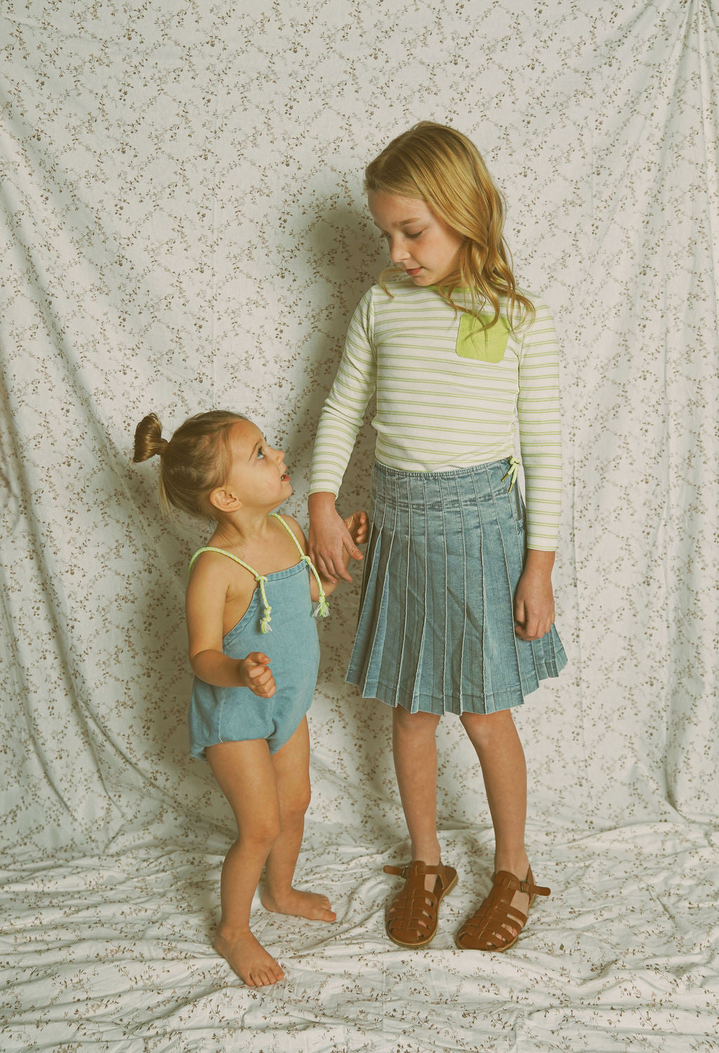 skirt pleated with size zipper - light blue denim