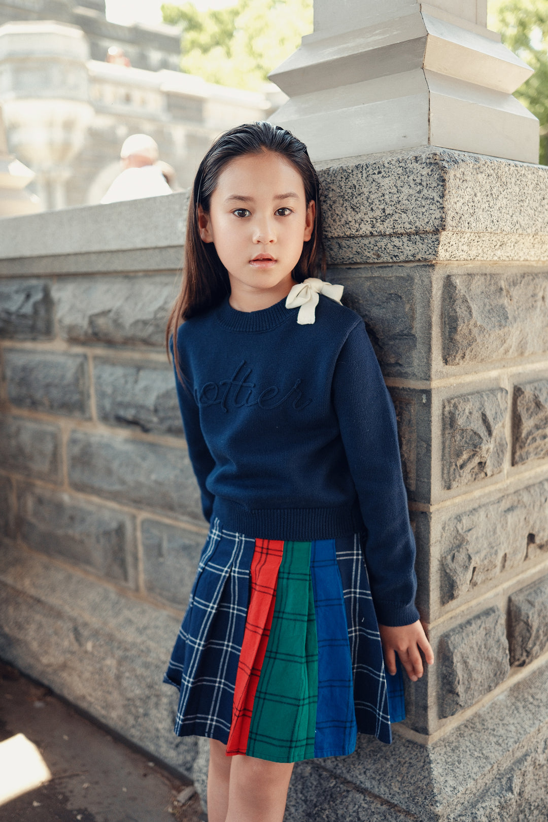 skirt multi color plaid pleated - multi