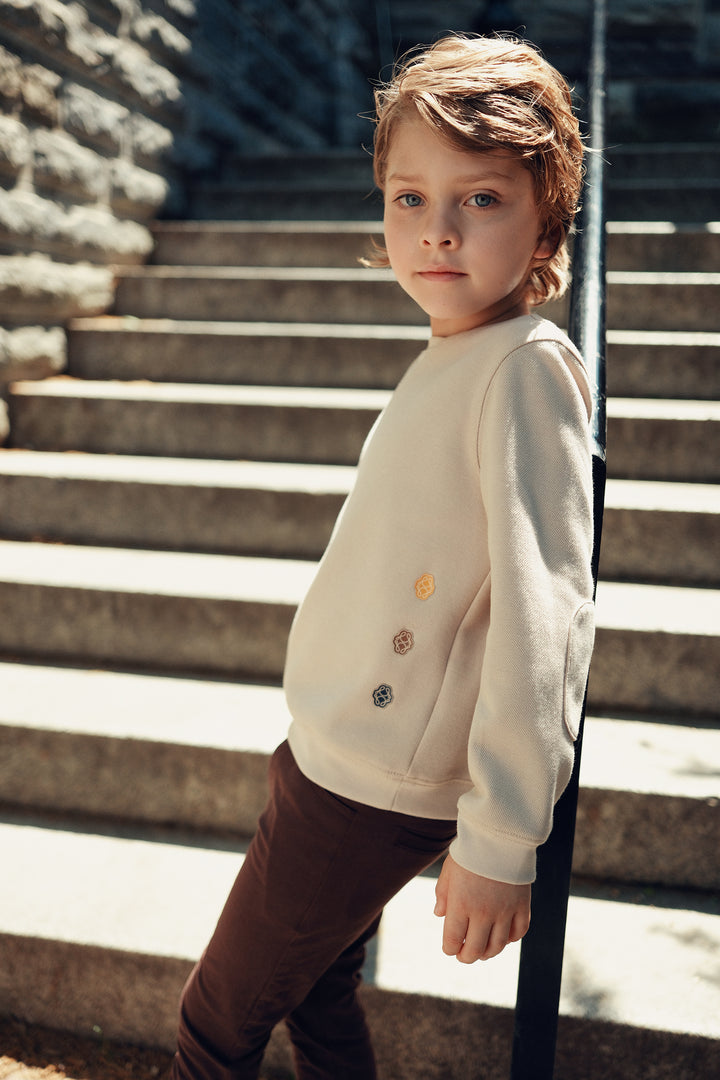 top l/s mini logo sweatshirt - stone