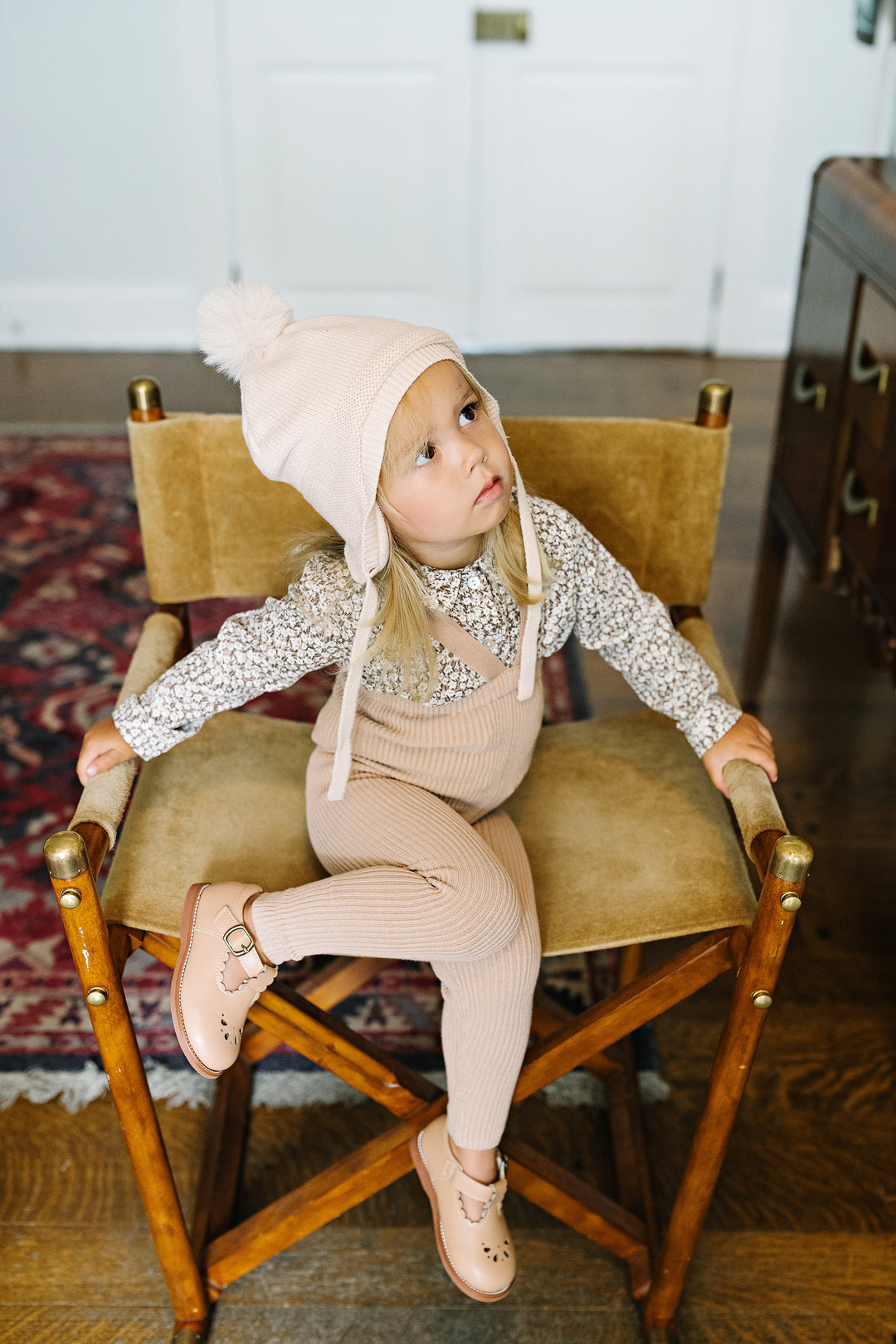 leggings knit long suspender - dusty pink