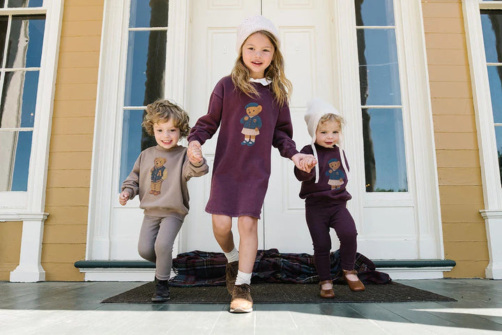 dress doll sweatshirt with collar - washed burgundy