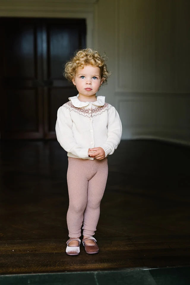 leggings knit suspender - dried rose