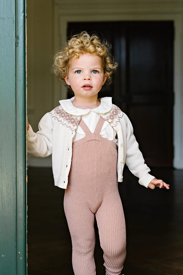 leggings knit suspender - dried rose