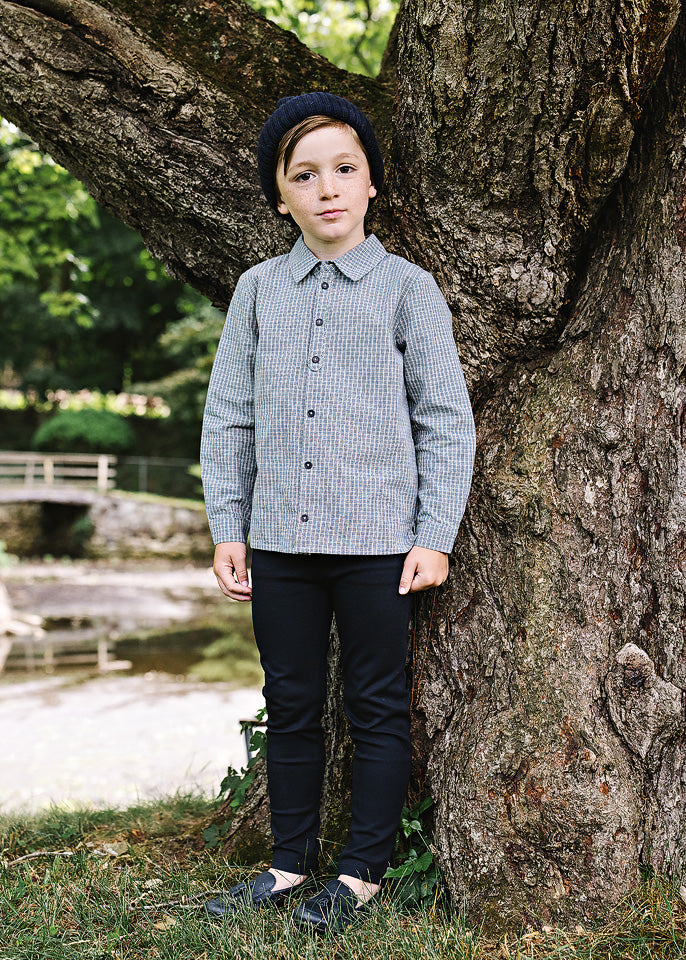 shirt l/s plaid - dried blue plaid