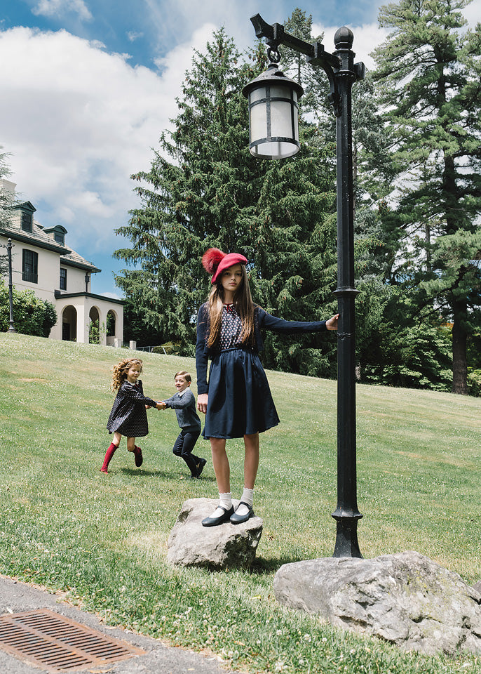 skirt home garden tie waist circle - navy
