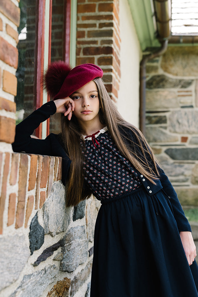 skirt home garden tie waist circle - navy