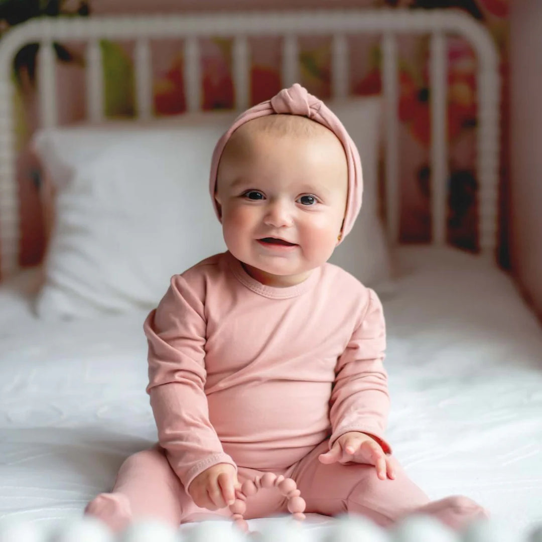 headband jersey cotton  knot - blush pink