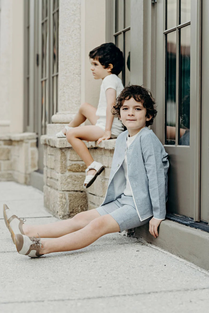 shorts heathered - textured blue