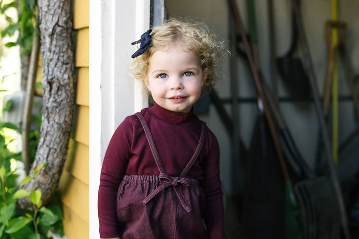 one piece rugged threads bubble suspender - burgundy denim