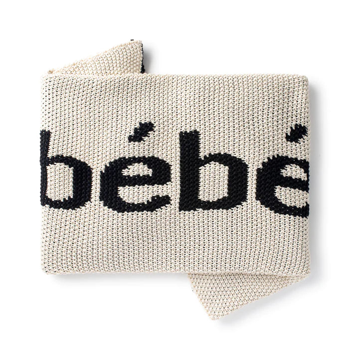 blanket knit bebe - natural/black