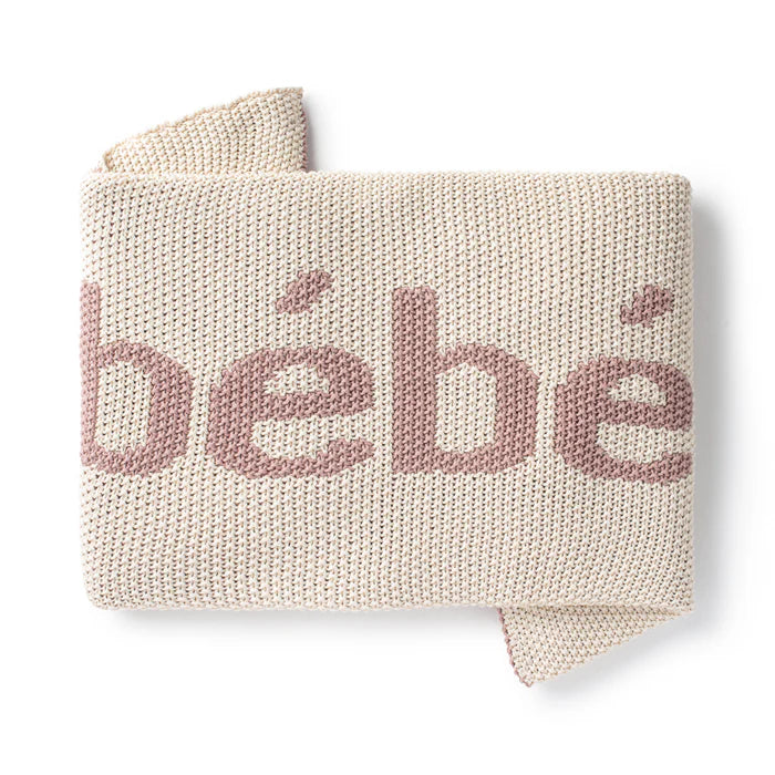 blanket knit bebe - natural/blush