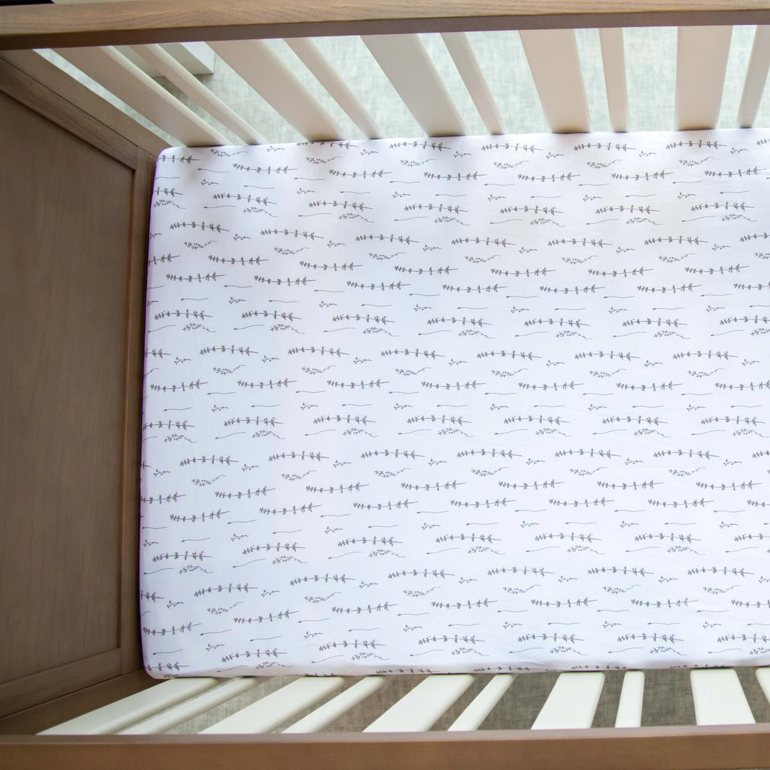 crib sheet printed pack n play sheet 2 pack - forest grey