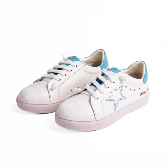shoes elan star lace sneakers - white/blue