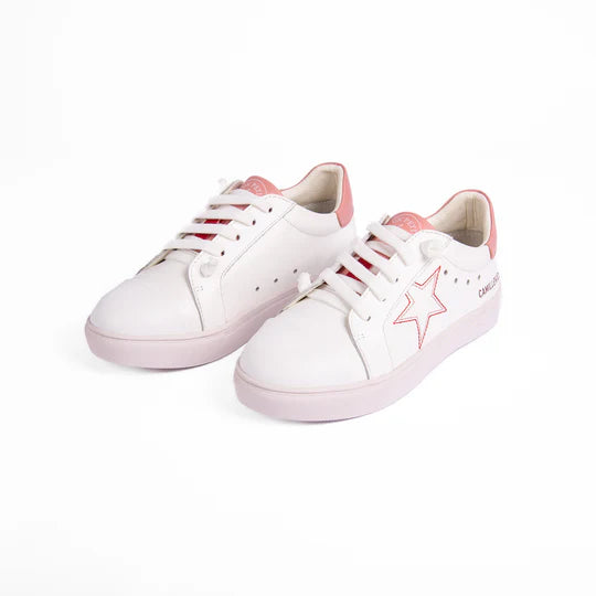 shoes elan star lace sneakers - white/pink