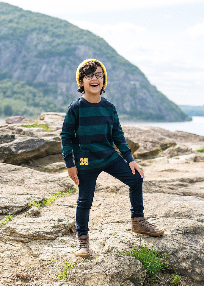 tee l/s fan club varsity - varsity navy/green