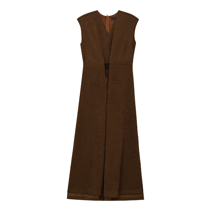 dress jumper suede with toggle - cognac