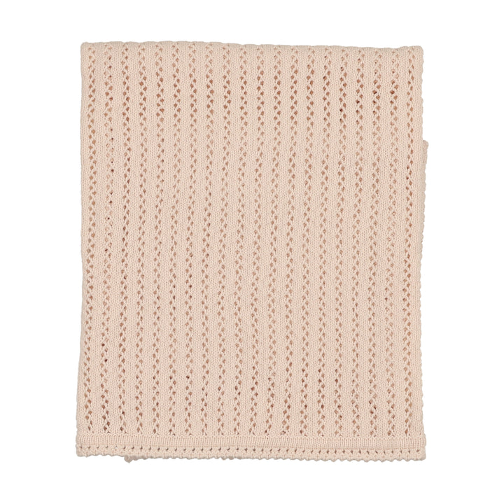 set footie dainty knit sweater with bonnet and blanket - champagne pink