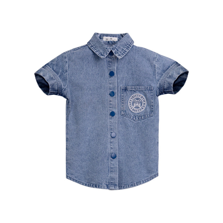 shirt s/s denim stamp - denim