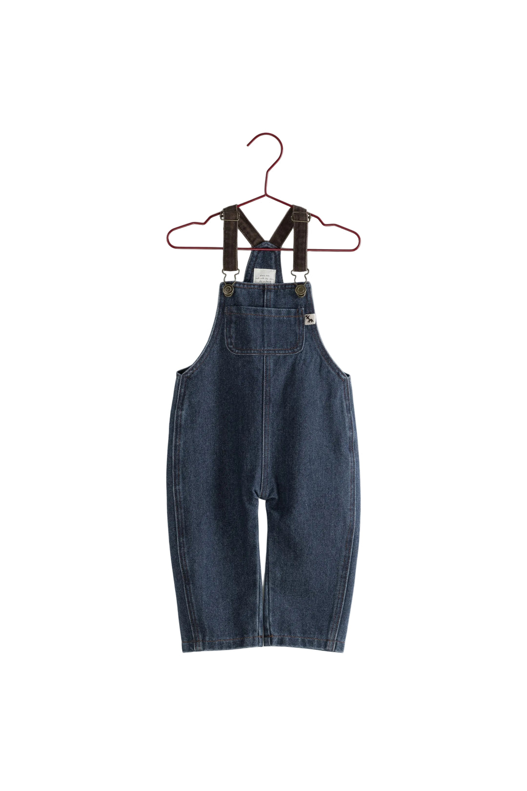 one piece denim barrel overalls - blue denim