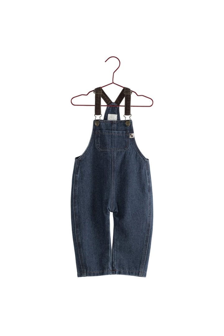 one piece denim barrel overalls - blue denim