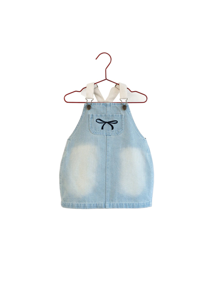 dress canvas bow jumper - blue denim