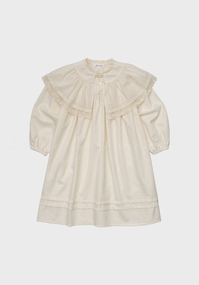 dress laced trim cape - ivory