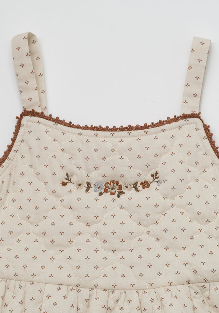 dress quilted print jumper with embroidery - vintage brick