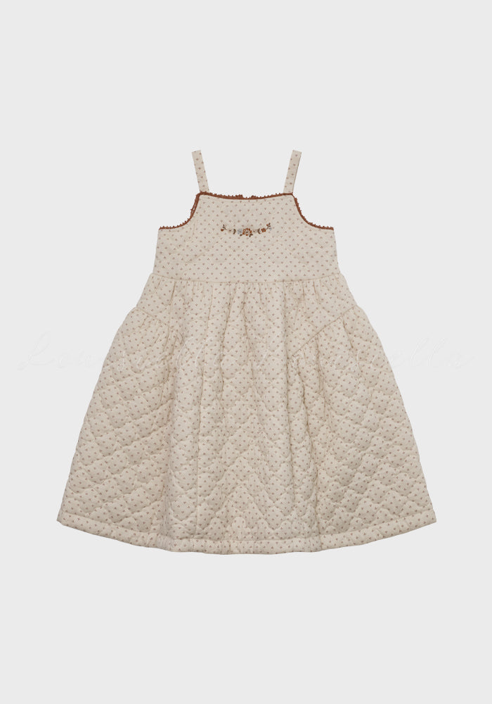 dress quilted print jumper with embroidery - vintage brick