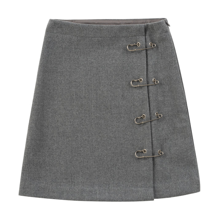 skirt wool paperclip wrap - grey