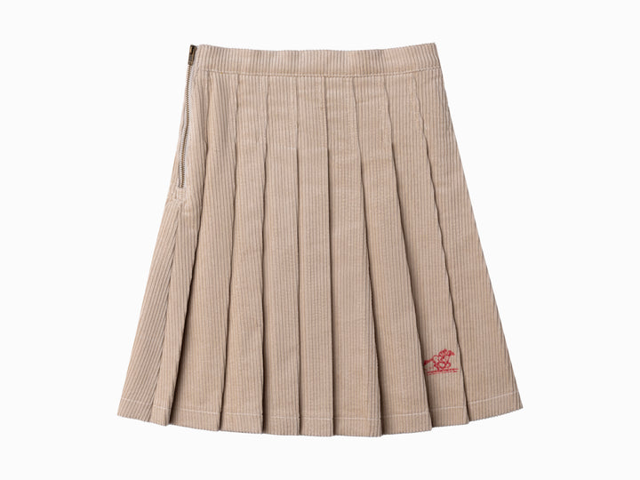 skirt heavy corduroy pleated - oatmilk